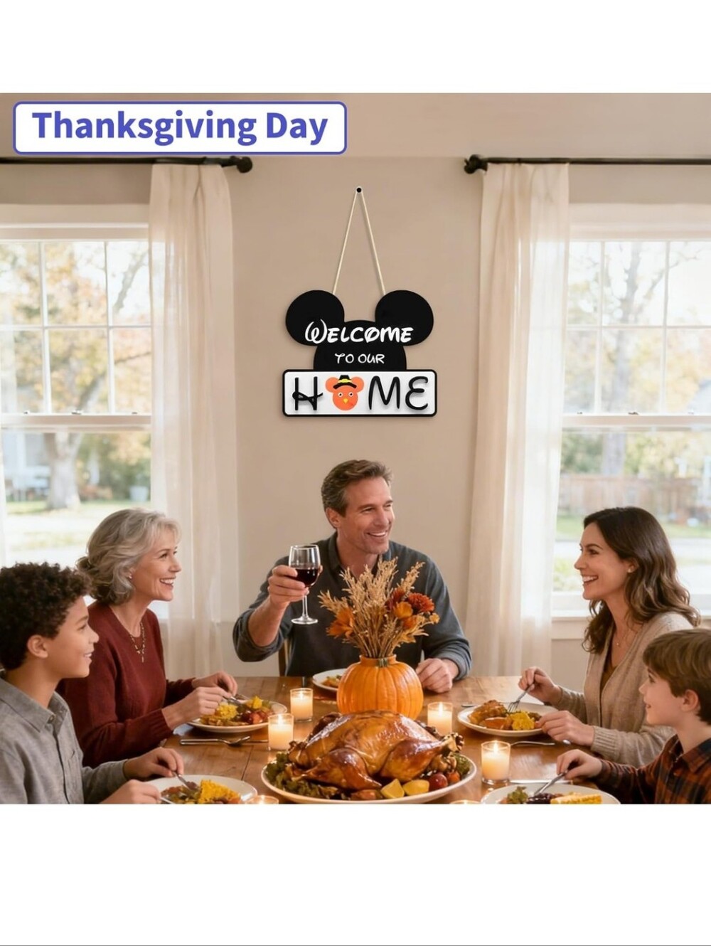 Cute Mouse Interchangeable Seasonal Welcome Sign - Picture 5 of 5